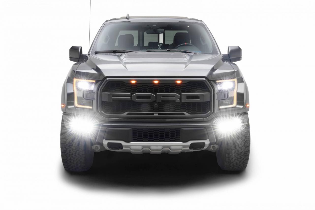 Raptor Front Bumper OEM Fog Kit with white pods