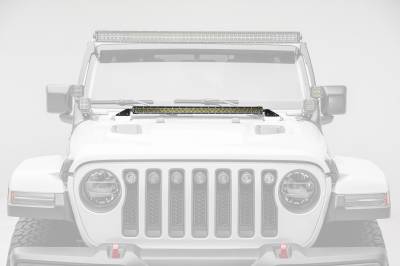 ZROADZ OFF ROAD PRODUCTS - 2018-2026 Jeep JL/2019-2026 Gladiator, Hood Cowl LED Kit with 30 Inch LED Straight Single Row Slim Light Bar - PN #Z364931-KIT