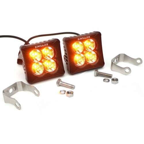 ZROADZ OFF ROAD PRODUCTS - 3 inch ZROADZ LED Light Pod Set, G2 Series, Amber, Flood Beam, 2 Piece  - PN #Z30BC12W-D3A-2 - On Sale
