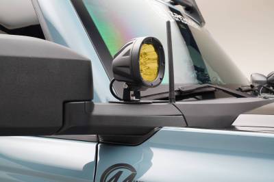 ZROADZ OFF ROAD PRODUCTS - 2021-2026 Ford Bronco Ditch Light Bracket KIT, Includes (2) 4-Inch Amber LED Lights & Universal Harness - Part # Z365501-KIT2A