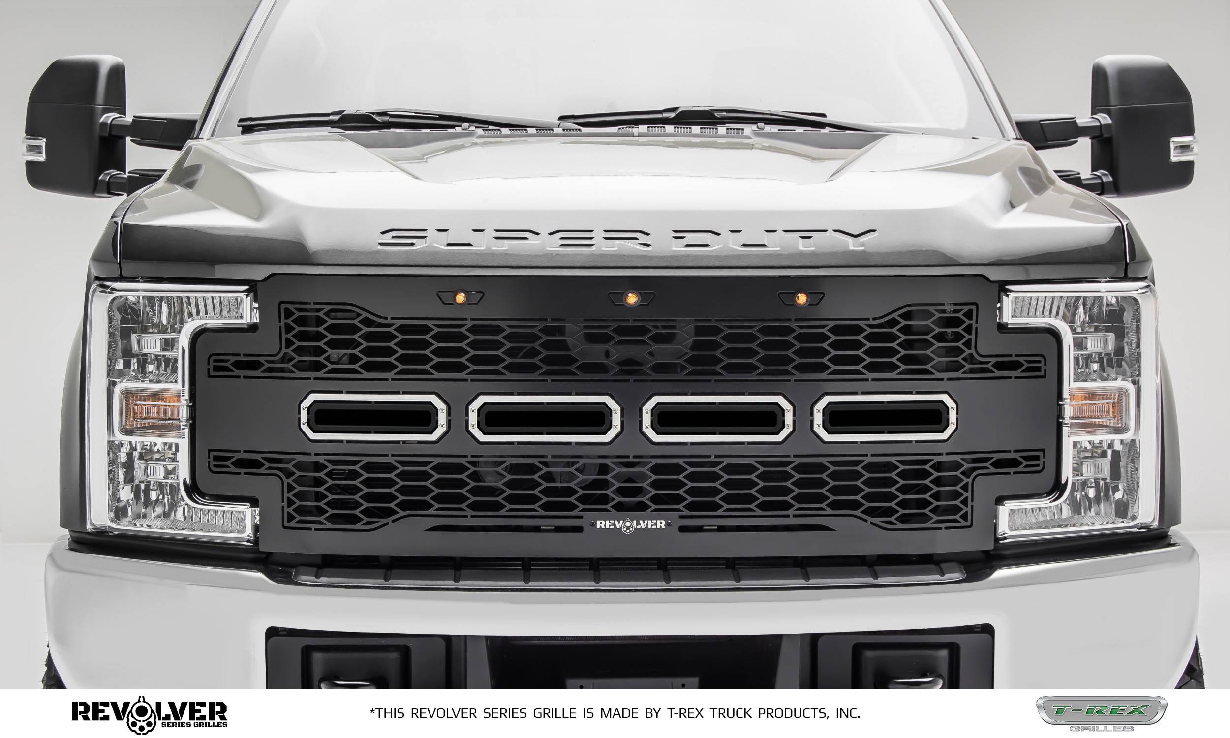 T-REX GRILLES - 2017-2019 Ford Super Duty Revolver Grille, Black, 1 Pc, Replacement Does Not Fit Vehicles with Camera - Part # 6515711 - Image 1