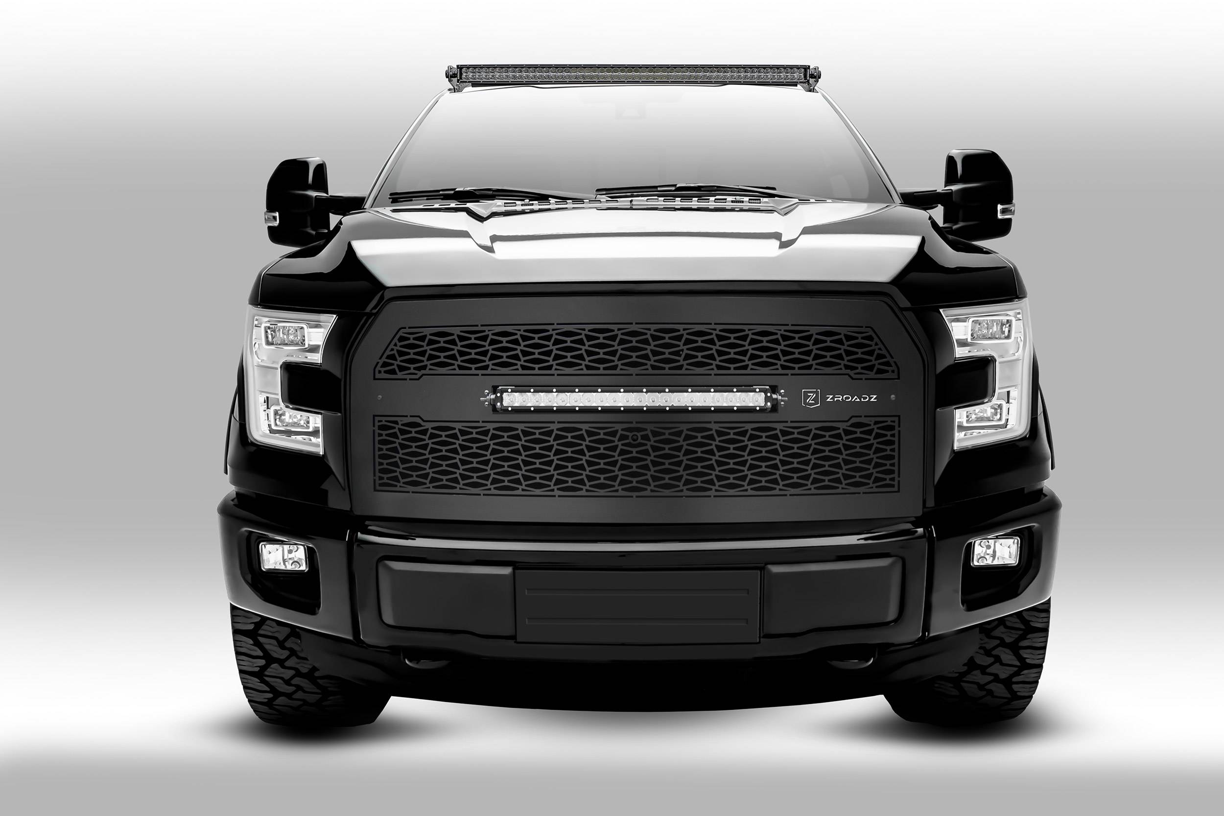 ZROADZ OFF ROAD PRODUCTS - 2015-2023 Ford F-150 Front Roof LED Kit with 50 Inch LED Curved Double Row Light Bar - PN #Z335731-KIT-C - Image 1