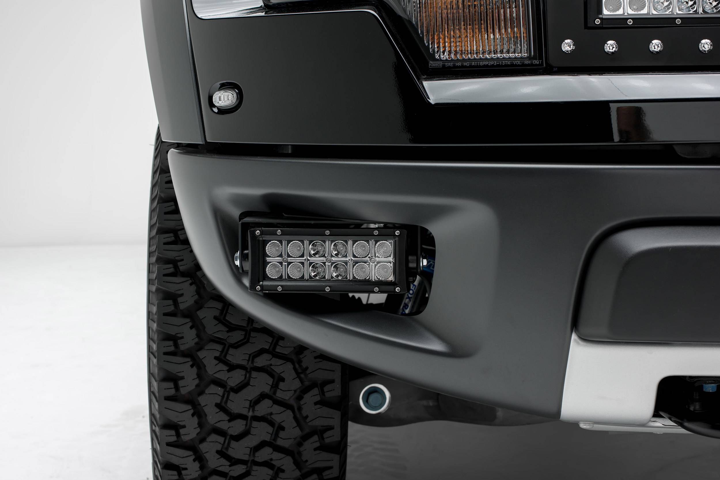 ZROADZ OFF ROAD PRODUCTS - 2010-2014 Ford F-150 Raptor Front Bumper OEM Fog LED Kit with (2) 6 Inch LED Straight Double Row Light Bars - PN #Z325651-KIT - Image 1