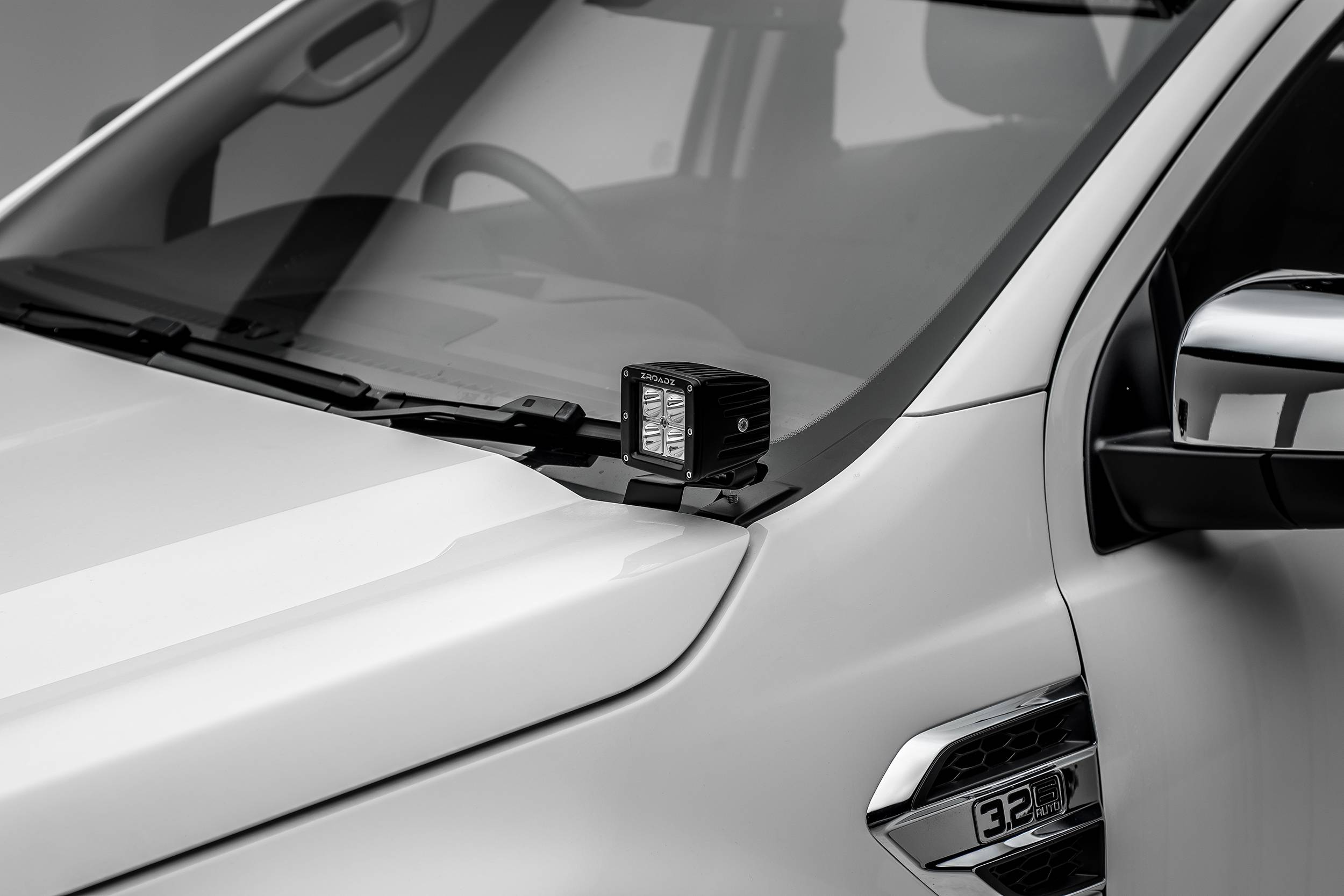 ZROADZ OFF ROAD PRODUCTS - 2015-2018 Ford Ranger T6 Hood Hinge LED Bracket to mount (2) 3 Inch LED Pod Lights - (T6 are Sold in Australia, Middle East, South America) - PN #Z365761 On Sale - Image 1
