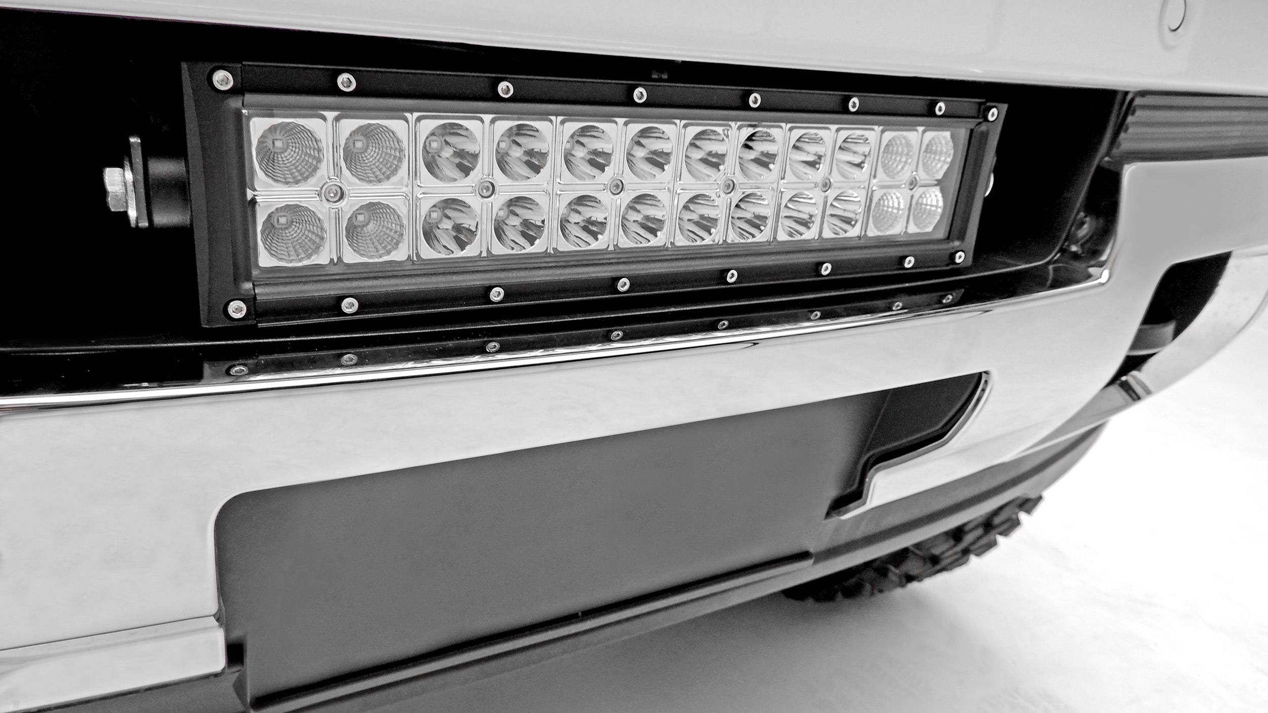 ZROADZ OFF ROAD PRODUCTS - 2015-2019 GMC Sierra 2500, 3500 Front Bumper Center LED Kit with (1) 12 Inch LED Straight Double Row Light Bar - PN #Z322111-KIT - Image 1