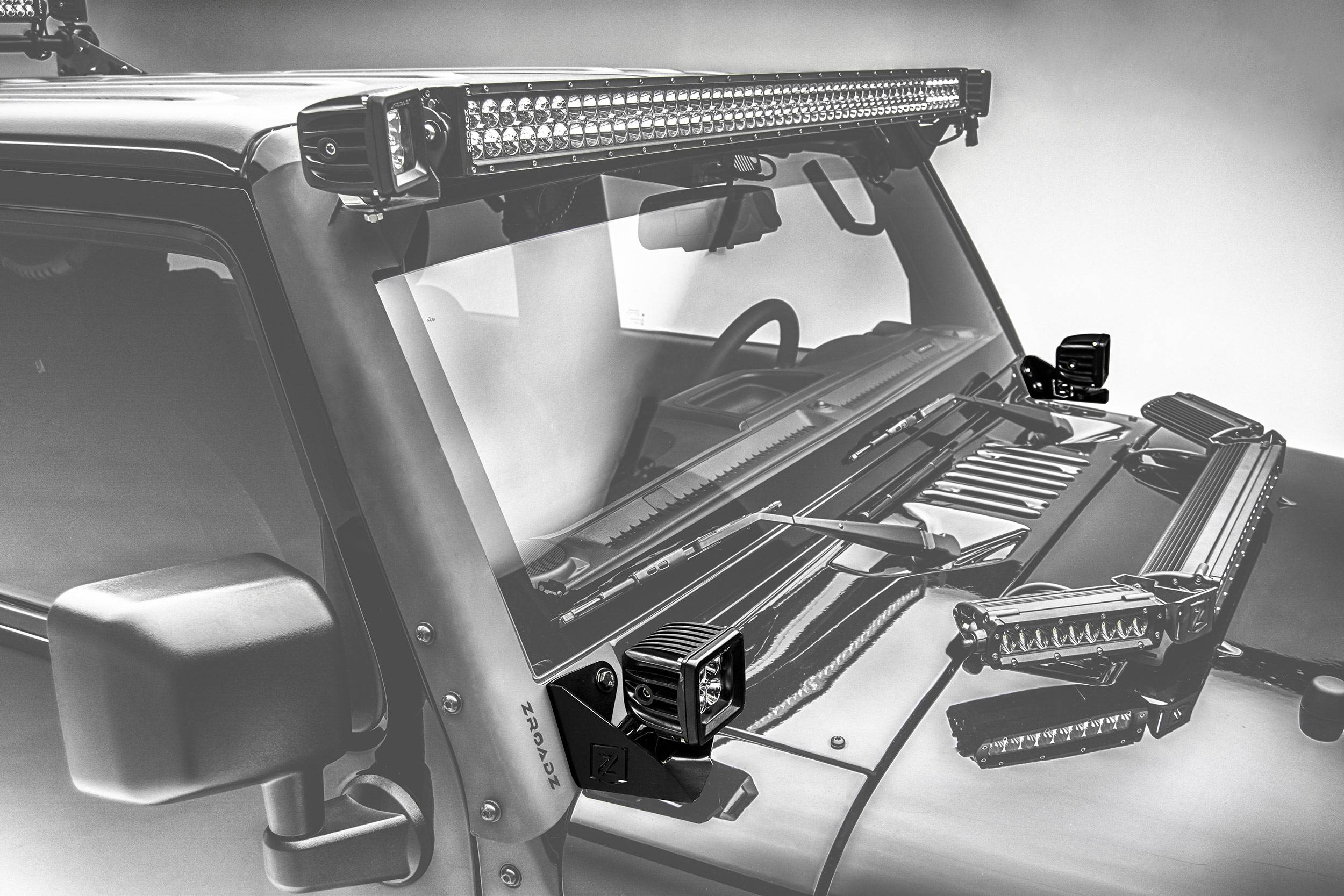 ZROADZ OFF ROAD PRODUCTS - 2007-2018 Jeep JK A Pillar LED Kit with (2) 3 Inch LED Pod Lights - PN #Z374814-KIT - Image 1