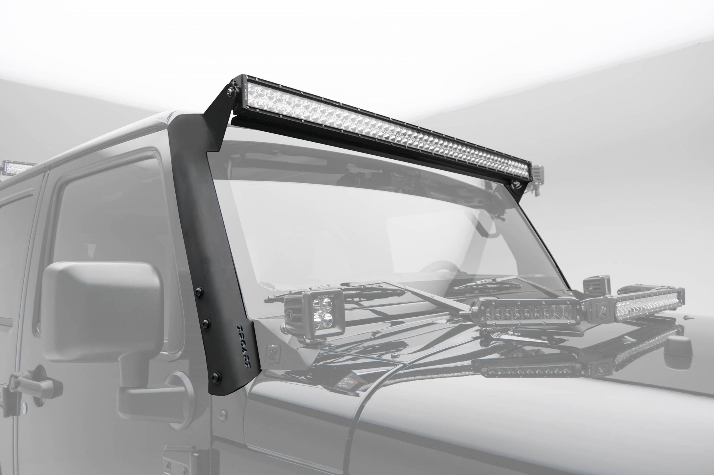 ZROADZ OFF ROAD PRODUCTS - 2007-2018 Jeep JK Front Roof LED Bracket to mount (1) 50 or 52 Inch Staight LED Light Bar - PN #Z374811 - Image 1