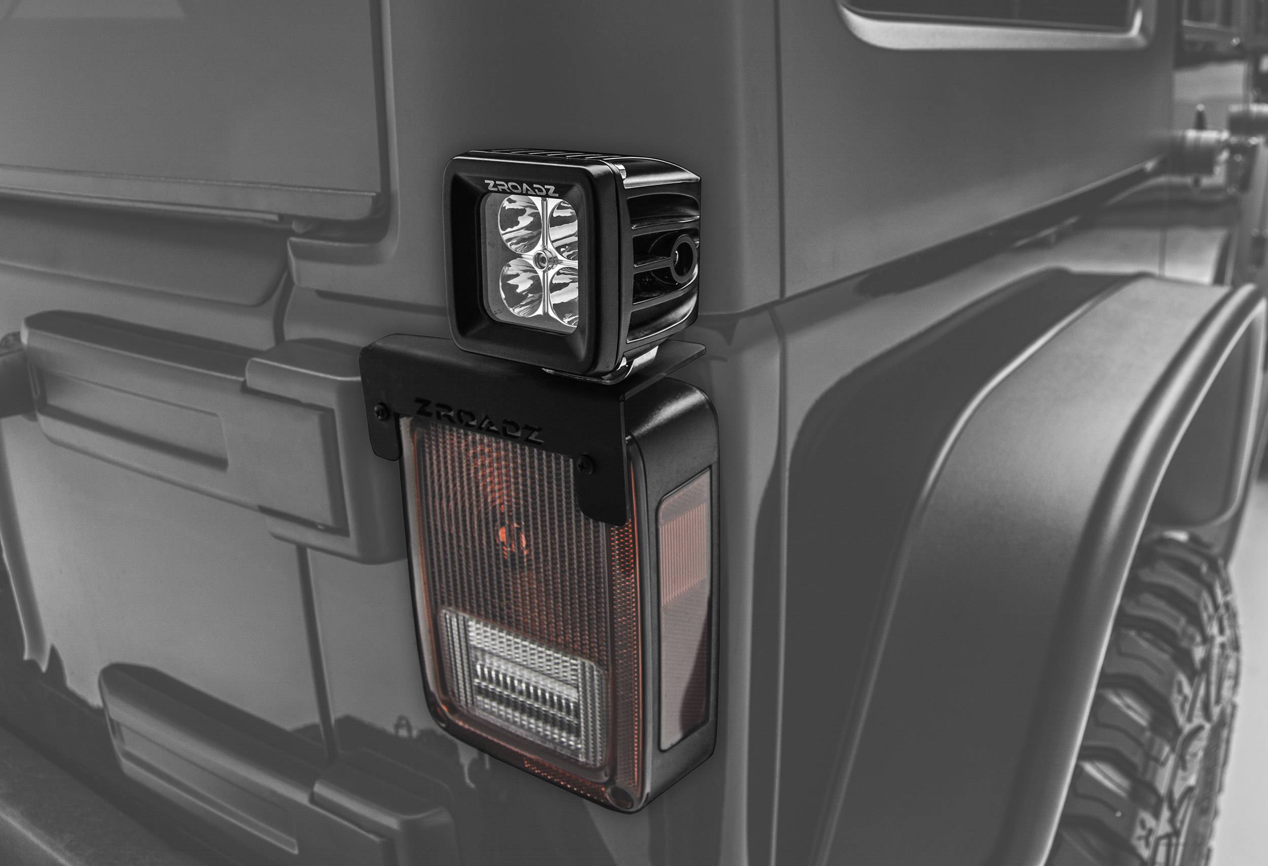 ZROADZ OFF ROAD PRODUCTS - 2007-2018 Jeep JK Tail Light Top LED Bracket to mount (2) 3 Inch LED Pod Lights - PN #Z384812 - Image 1