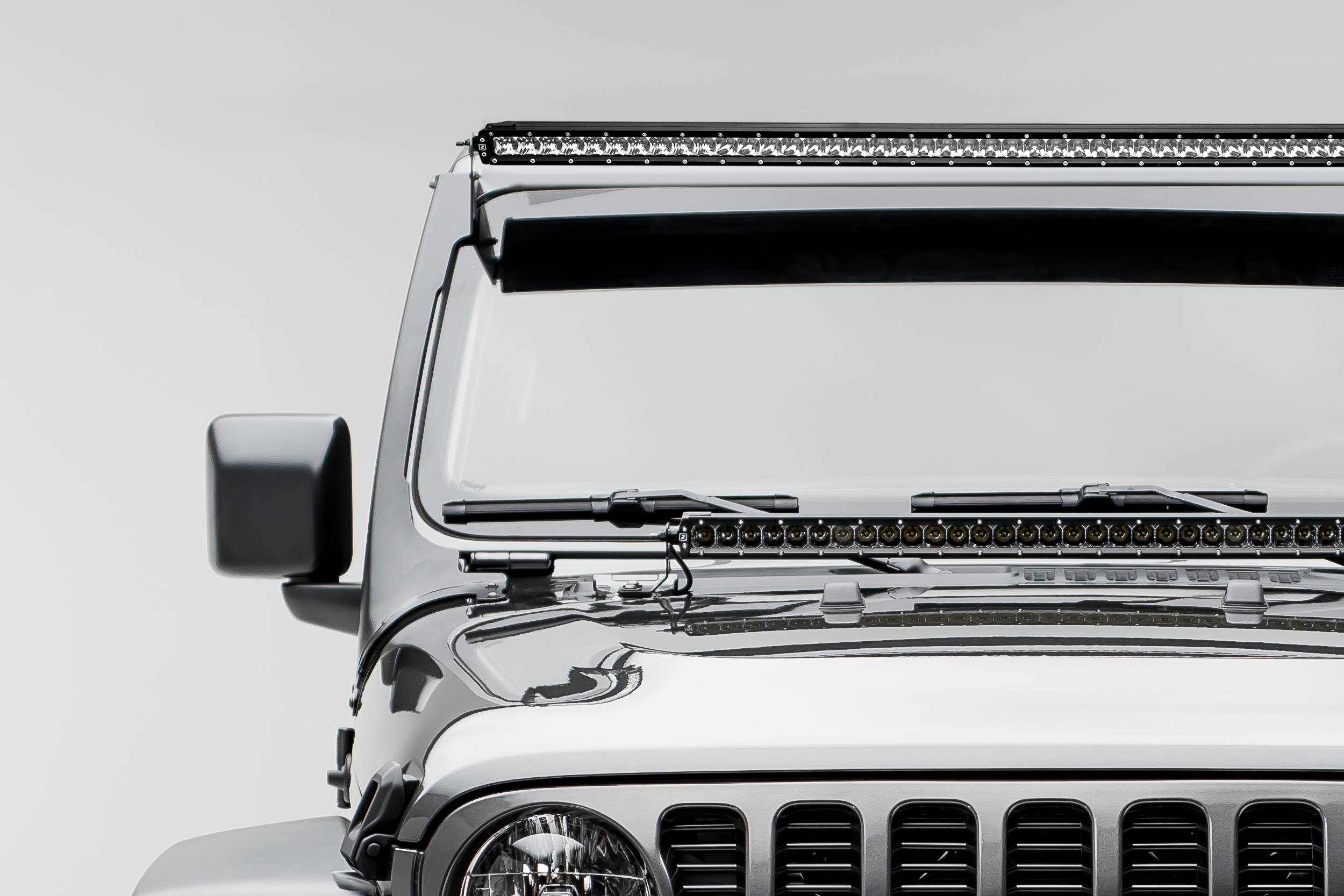 ZROADZ OFF ROAD PRODUCTS - 2019-2026 Jeep JL, Gladiator Front Roof LED Kit with (1) 50 Inch LED Straight Single Row Slim Light Bar - Part # Z374831-KITS (On Sale) - Image 1