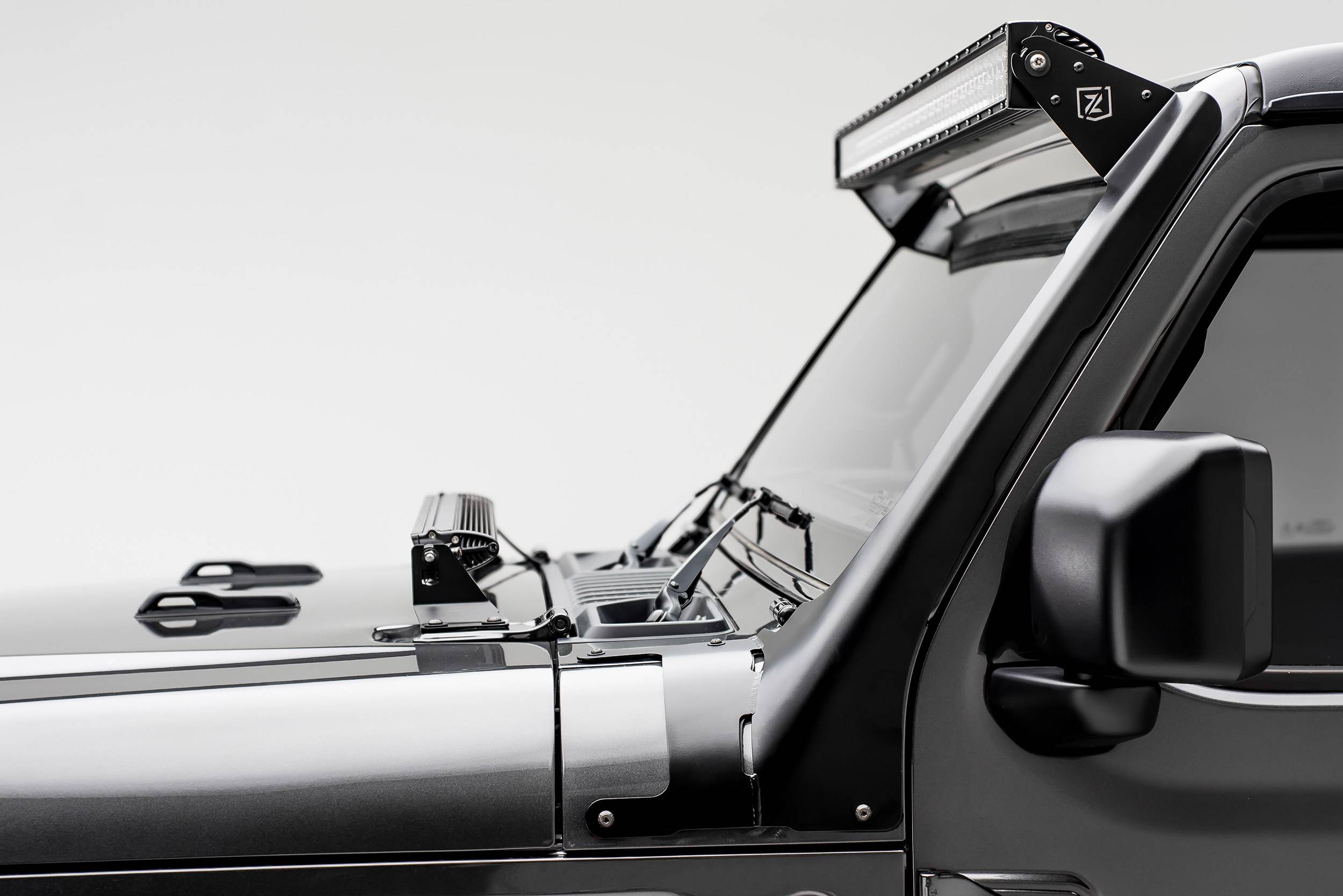 ZROADZ OFF ROAD PRODUCTS - 2018-2026 Jeep JL/2019-2026 Gladiator Front Roof LED Bracket to mount (1) 50 or 52 Inch Straight LED Light Bar - PN #Z374831 - Image 1