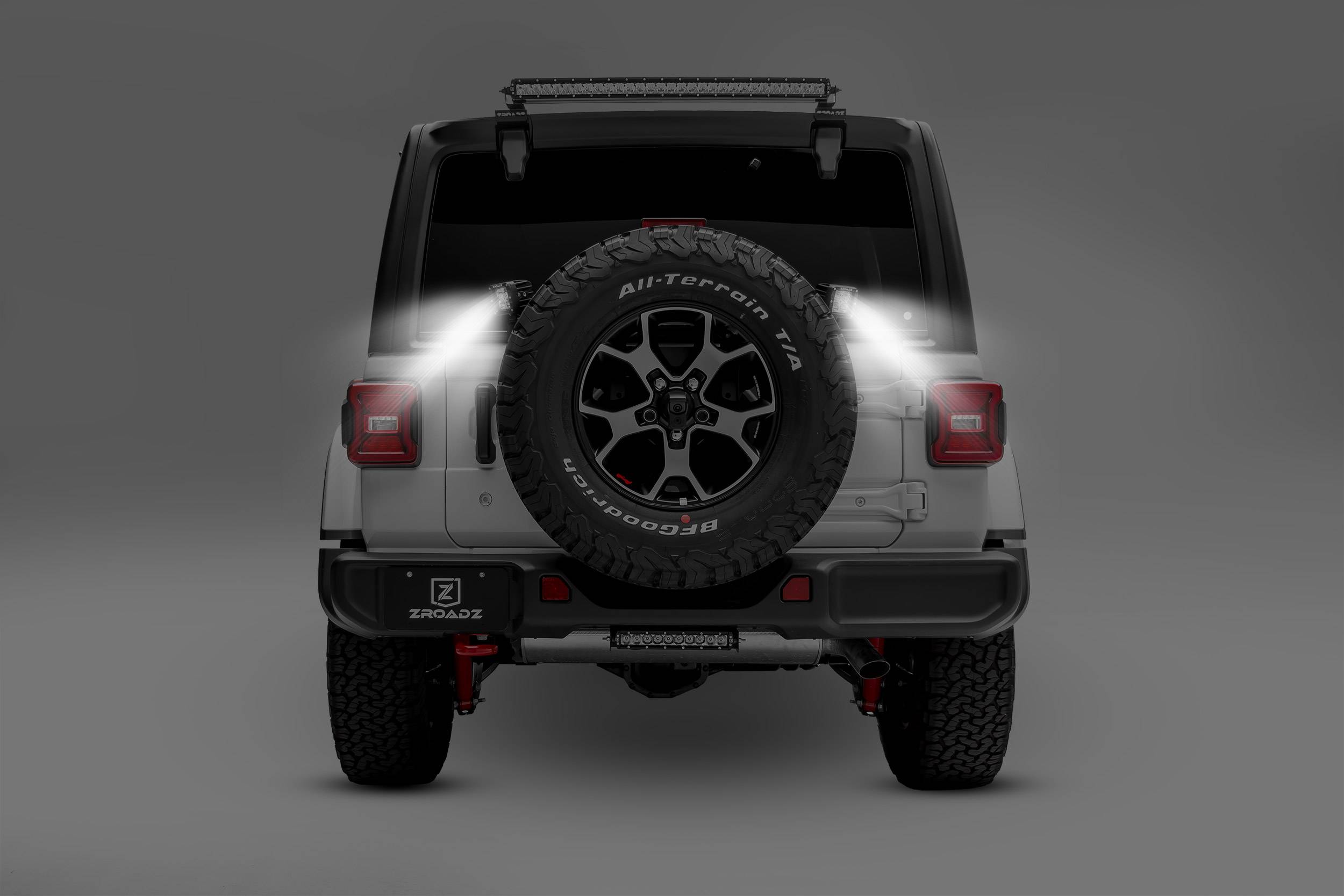 ZROADZ OFF ROAD PRODUCTS - 2019-2026 Jeep JL/JLU Rear Tire Carrier LED Bracket to mount (2) 3 Inch LED Pod Lights - PN #Z394951 - Image 1