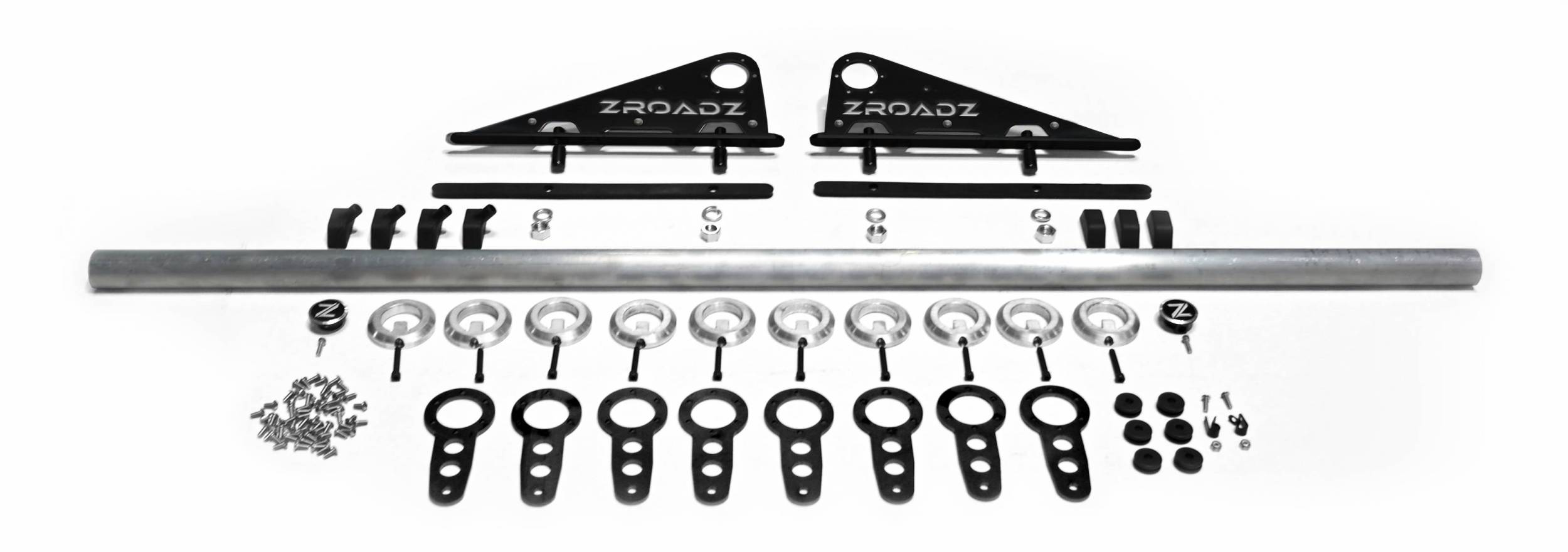 ZROADZ OFF ROAD PRODUCTS - Universal Off-Road Roof LED Light Bar Mount – Adjustable Modular Bracket System for up to (4) Light Bars & Pod Lights – Black Powder-Coated Finish – 55” Max Length – Patented Design - No LED Included - PN #Z350050 - Image 1