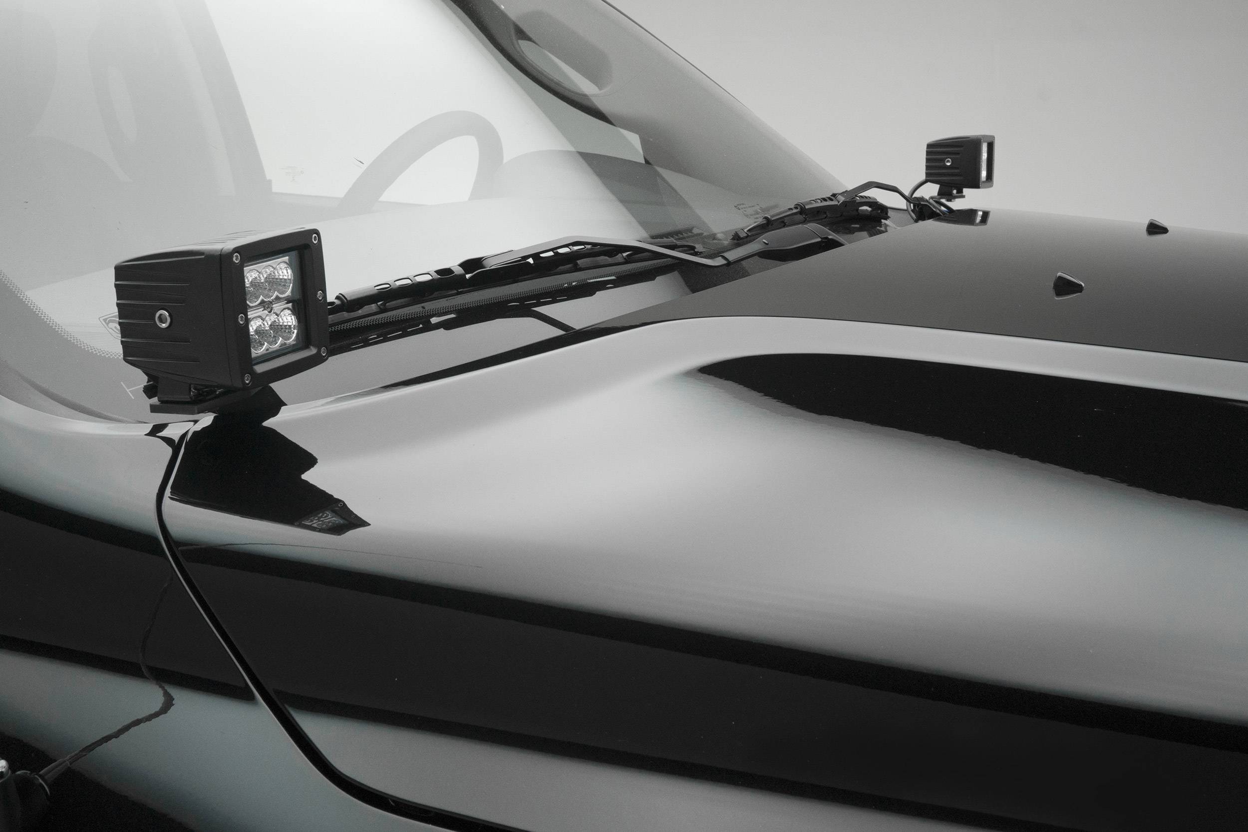 ZROADZ OFF ROAD PRODUCTS - Ram Hood Hinge LED Bracket to mount (2) 3 Inch LED Pod Lights - PN #Z364521 - Image 1