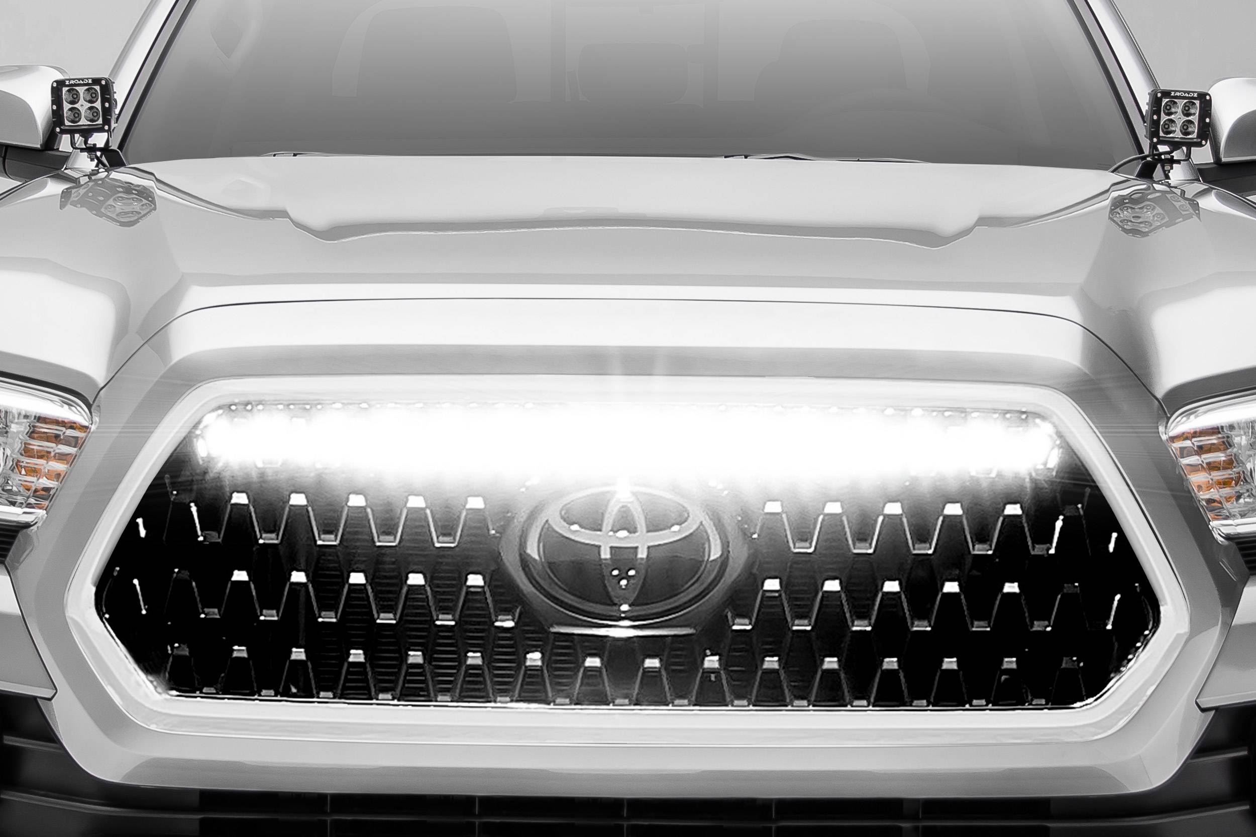 ZROADZ OFF ROAD PRODUCTS - 2018-2023 Toyota Tacoma TRD Sport, Off-Road OEM Grille LED Kit with (1) 30 Inch LED Straight Single Row Slim Light Bar - PN #Z419811-KIT - Image 1
