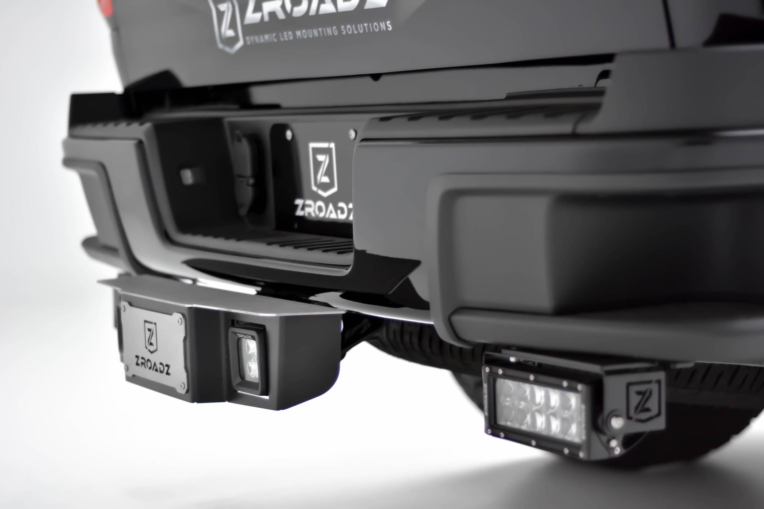 ZROADZ OFF ROAD PRODUCTS - Universal Hitch Step LED Bracket for a 2.5 Inch Receiver to mount (2) 3 Inch LED Pod Lights - PN #Z390011 - Image 1