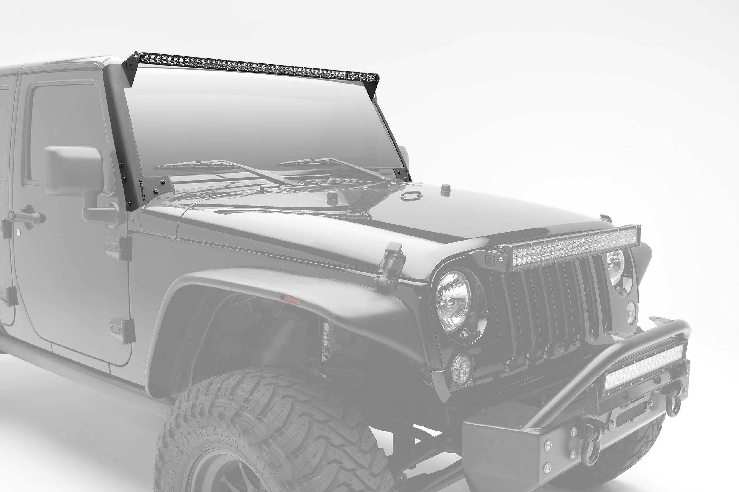 ZROADZ OFF ROAD PRODUCTS - 2007-2018 Jeep JK Front Roof LED Kit with (1) 50 Inch LED Straight Single Row Slim Light Bar - PN #Z374711-KIT - On sale - Image 1