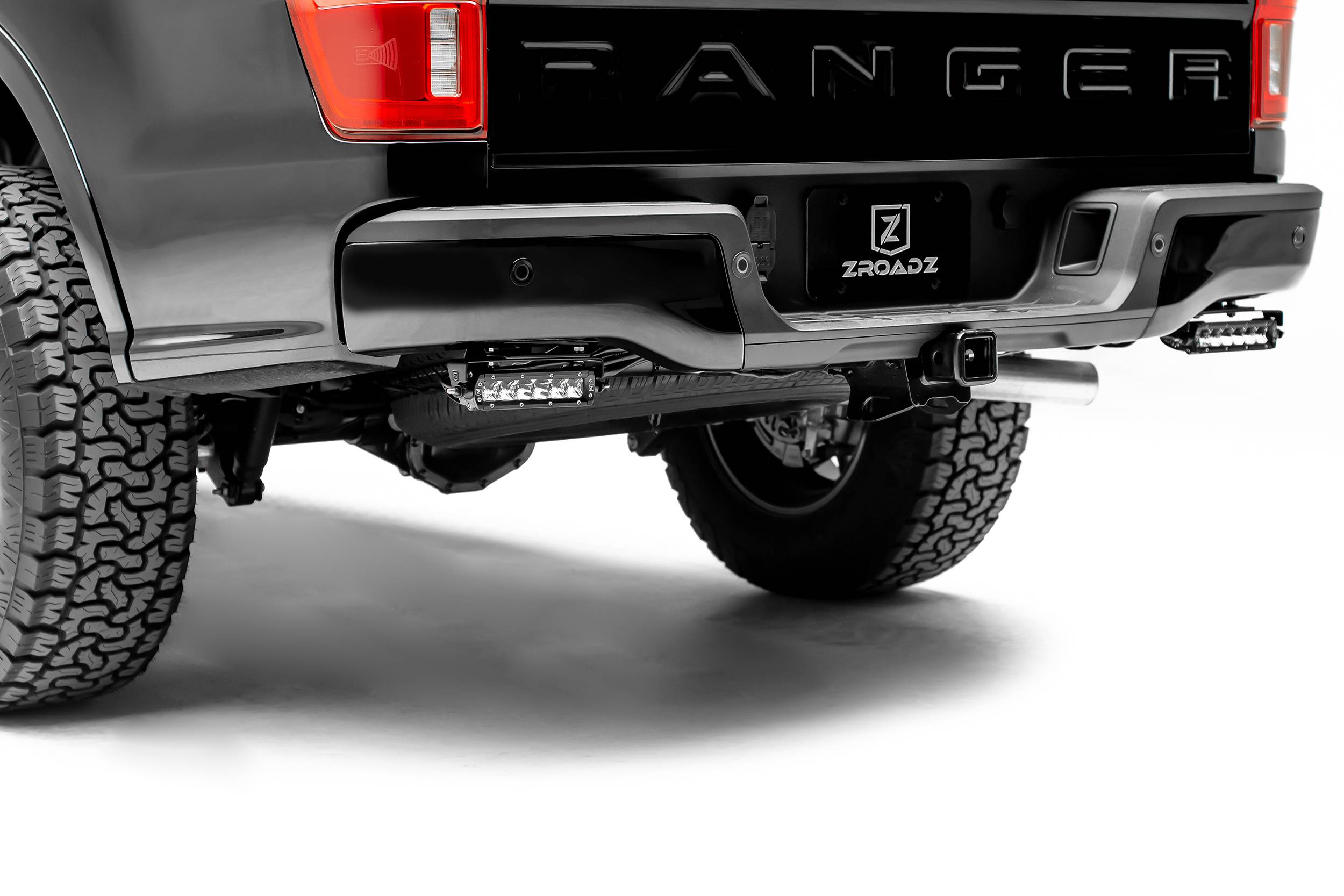ZROADZ OFF ROAD PRODUCTS - 2019-2023 Ford Ranger Rear Bumper LED Kit with (2) 6 Inch LED Straight Single Row Slim Light Bars - PN #Z385881-KIT - Image 1