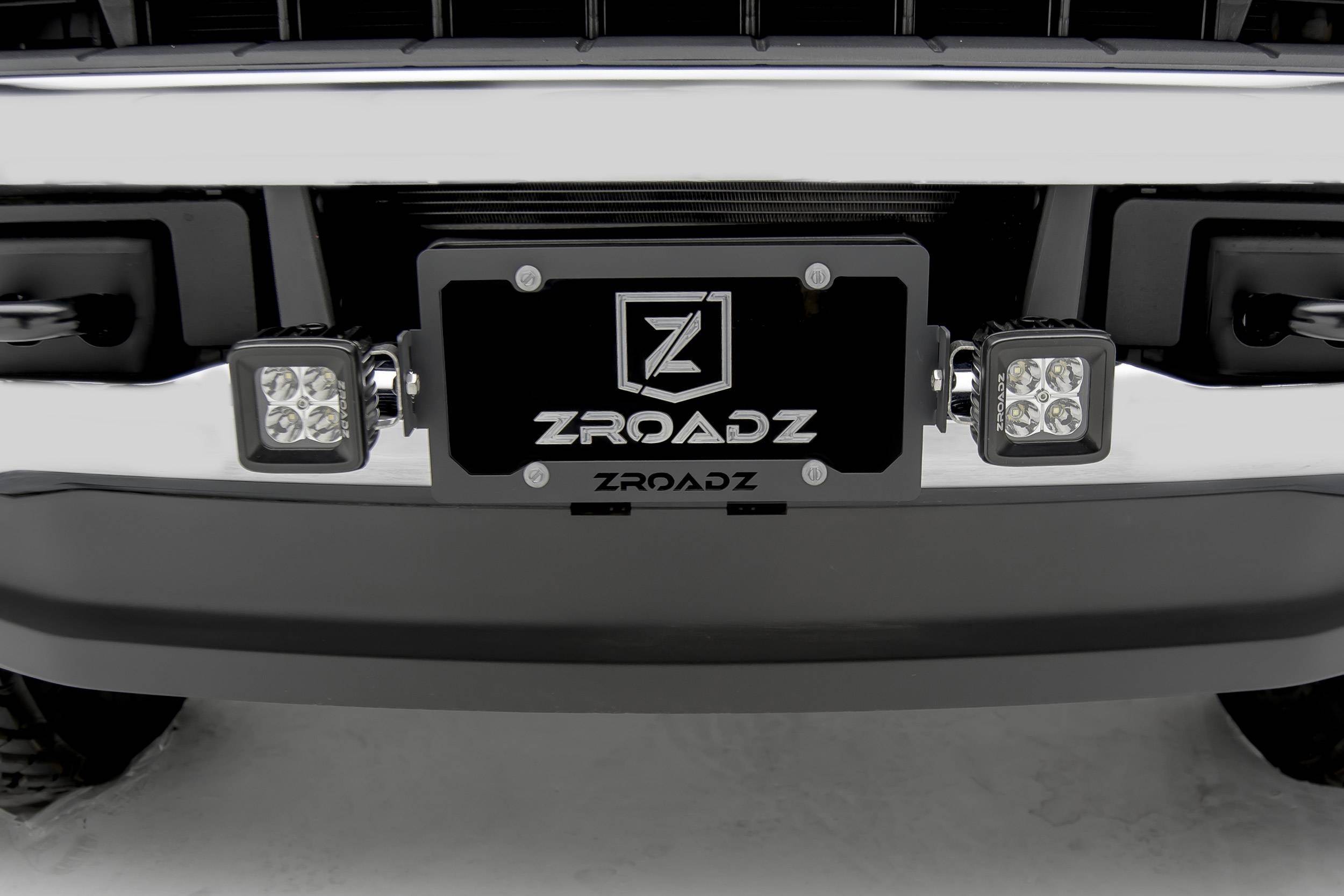ZROADZ OFF ROAD PRODUCTS - Universal License Plate Frame LED Bracket to mount (2) 3 Inch LED Pod Lights - PN #Z310005 - Image 1