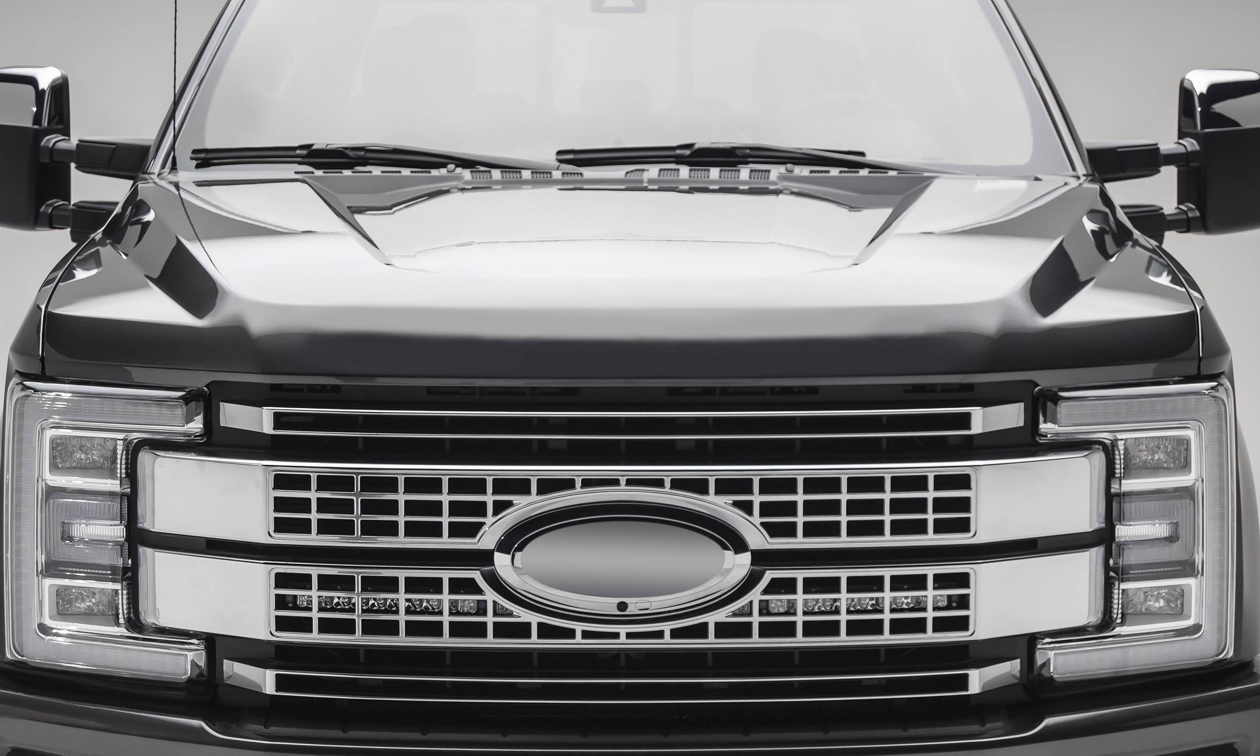 ZROADZ OFF ROAD PRODUCTS - 2017-2019 Ford Super Duty Platinum OEM Grille LED Kit with (2) 10 Inch LED Single Row Slim Light Bars - PN #Z415671-KIT On Sale - Image 1