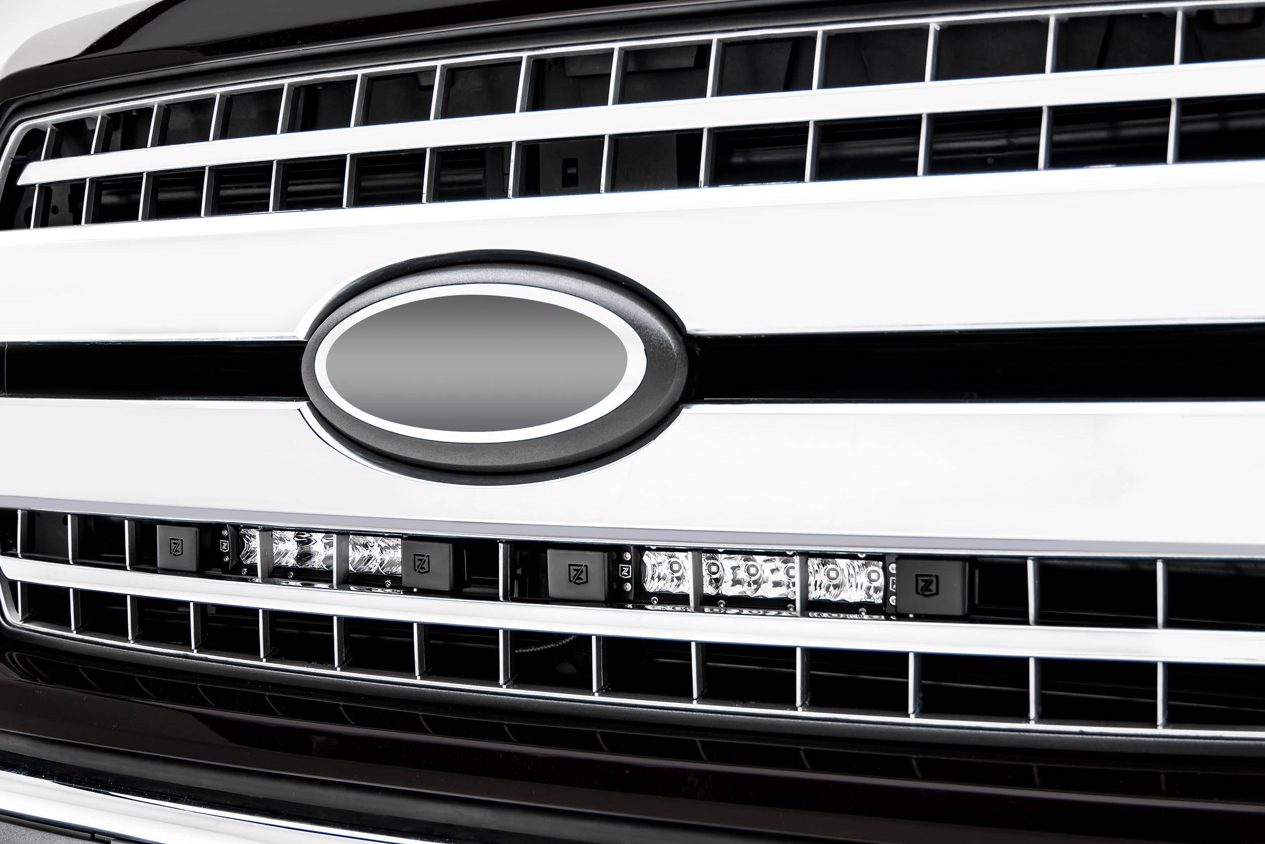 ZROADZ OFF ROAD PRODUCTS - 2018-2020 Ford F-150 XLT, Lariat OEM Grille LED Kit with (2) 6 Inch LED Straight Single Row Slim Light Bars - PN #Z415711-KIT - Image 1