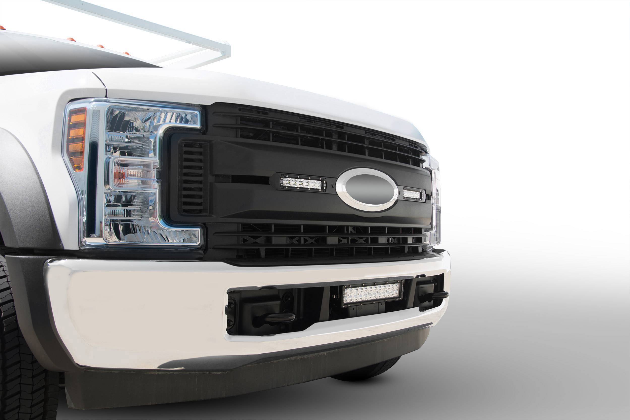 ZROADZ OFF ROAD PRODUCTS - 2017-2019 Ford Super Duty XL OEM Grille LED Kit with (2) 6 Inch LED Straight Single Row Slim Light Bars - PN #Z415771-KIT - Overstock - On Sale - Image 1