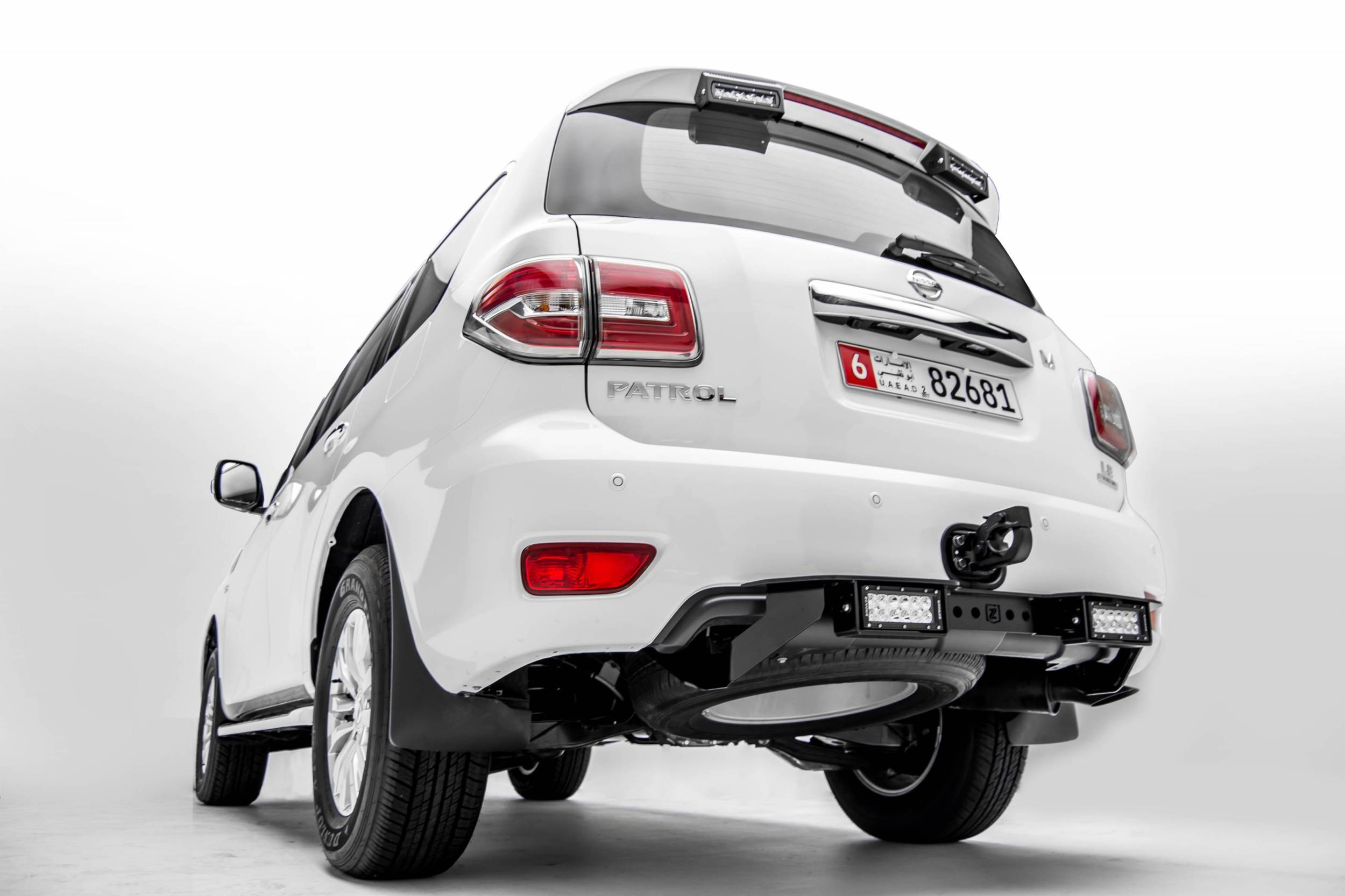 ZROADZ OFF ROAD PRODUCTS - 2010-2017 Nissan Patrol Y62 Rear Bumper Above Rear Bumper Steps for Roof reach - with 2 6 inch LED light Option. Price without LED $300 (call us to buy it) - Price shown includes LED and Wiring Harness - On Sale - Part # Z387871-KIT - Image 1