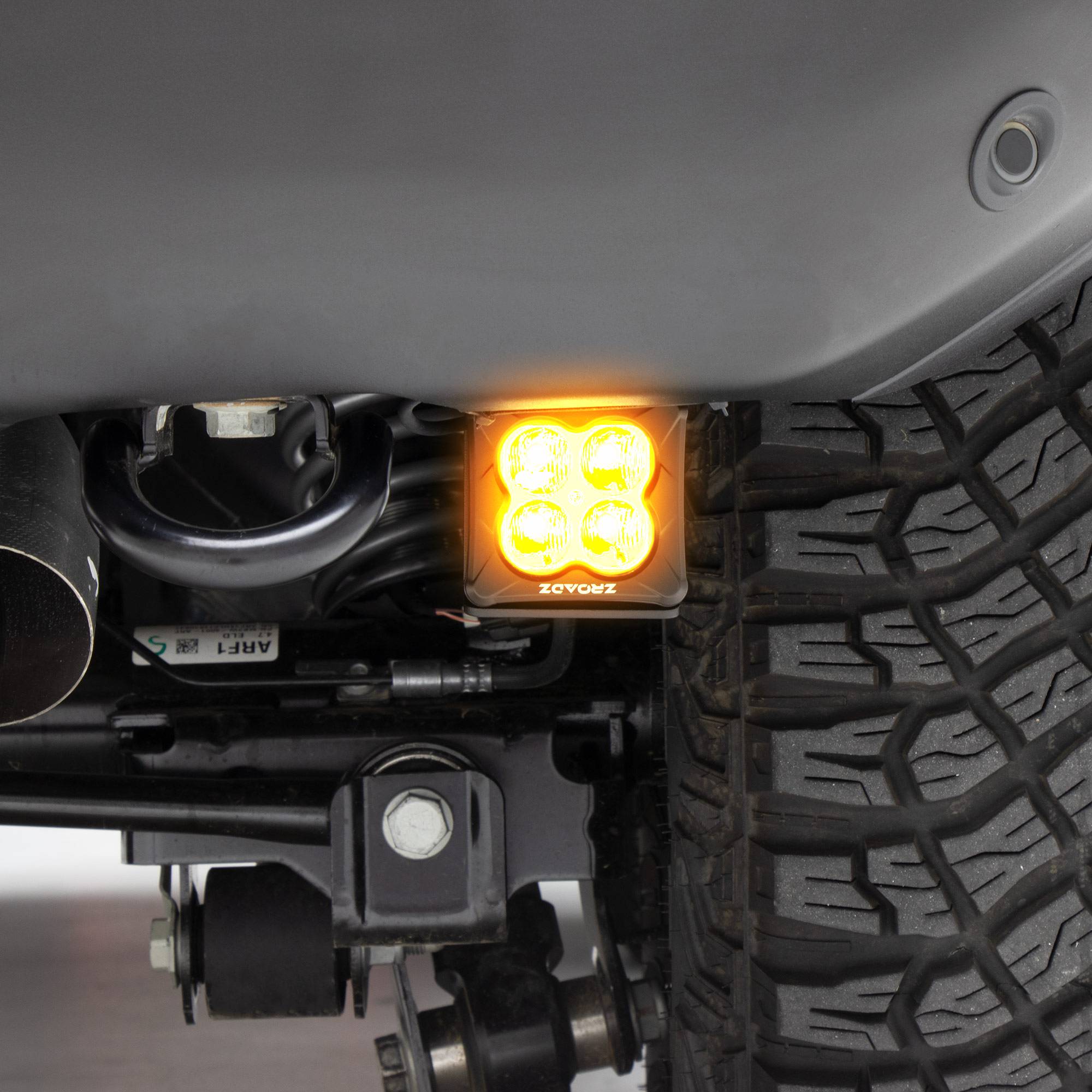 ZROADZ OFF ROAD PRODUCTS - 2021-2026 Ford Bronco Rear Bumper LED Kit with (2) 3 Inch Amber LED Pod Lights - PN #Z385401-KITA - Image 1