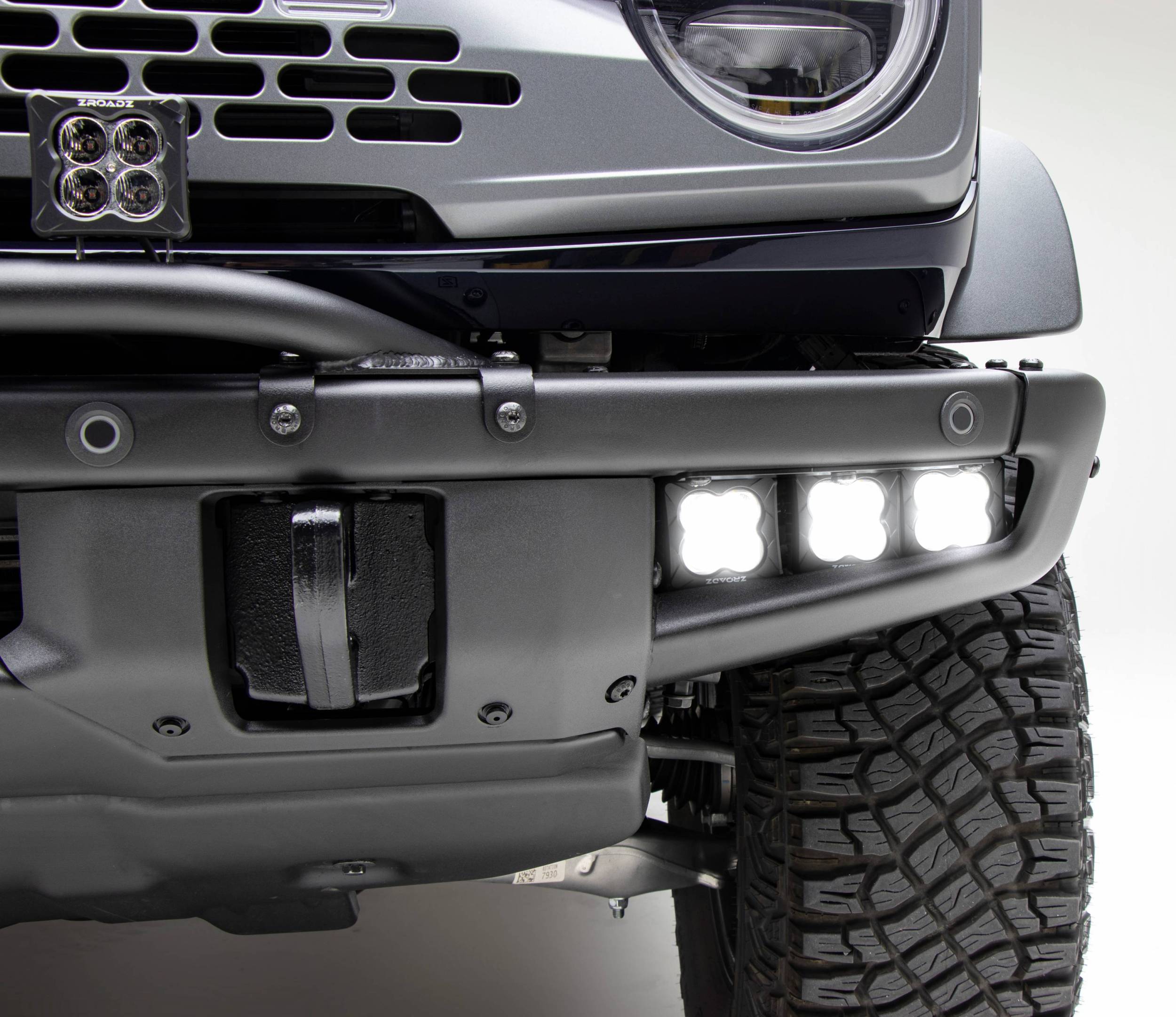 ZROADZ OFF ROAD PRODUCTS - 2021-2026 Ford Bronco Front Bumper OEM Fog LED Kit with (6) 3 Inch White LED Pod Lights - PN #Z325401-KIT - Image 1
