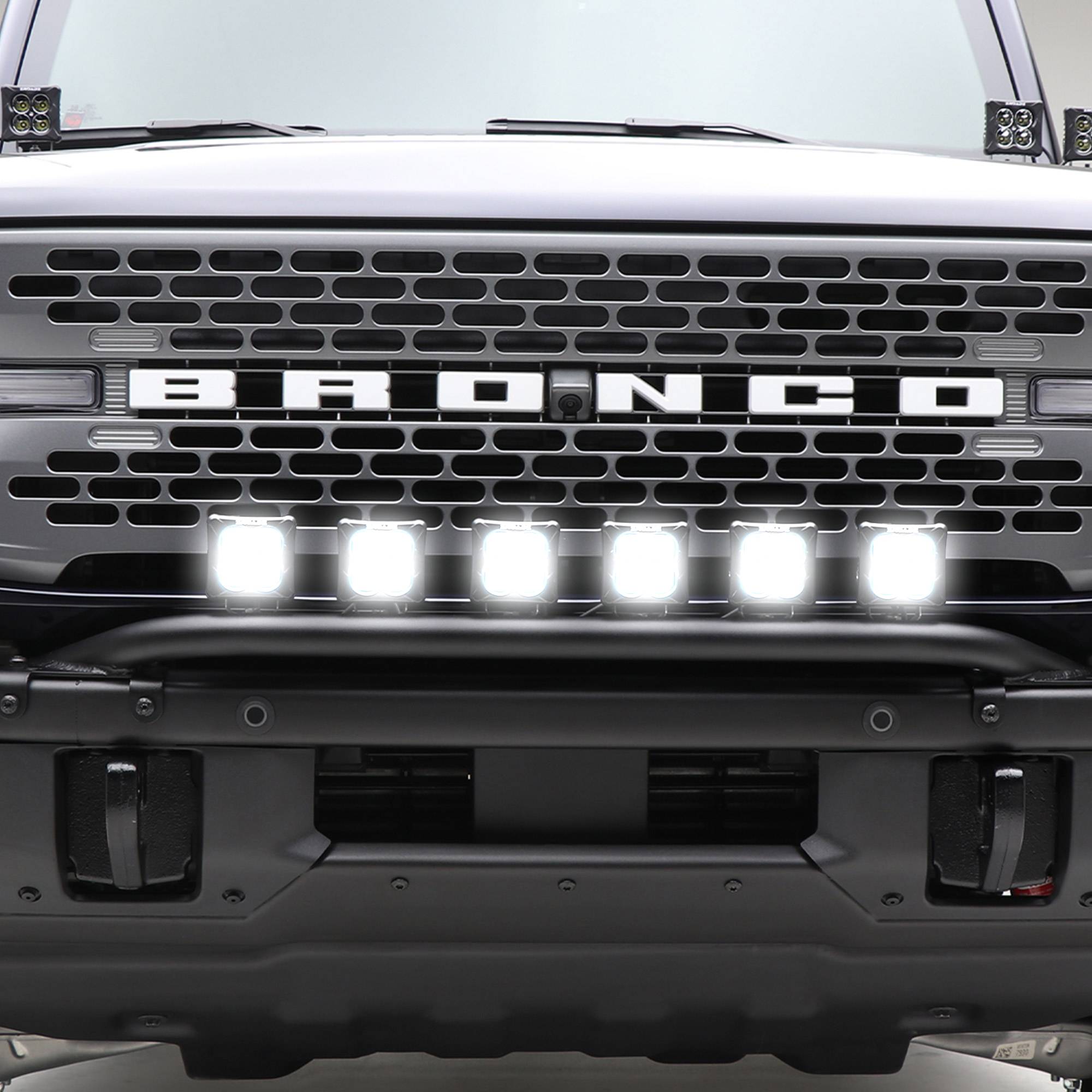 ZROADZ OFF ROAD PRODUCTS - 2021-2026 Ford Bronco Front Bumper Top LED Kit with (6) 3 Inch LED Light Pods - PN #Z325431-KIT - Image 1