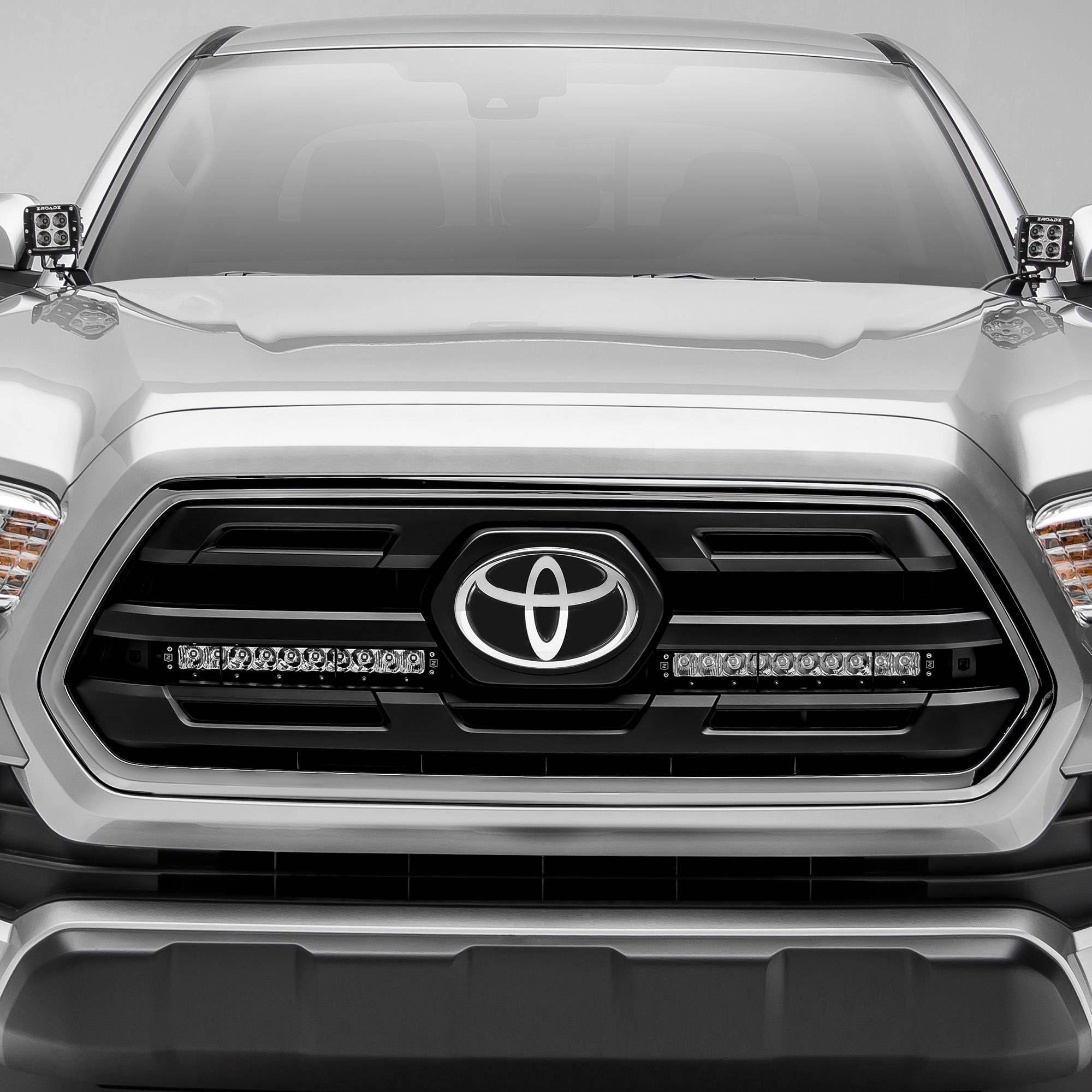 ZROADZ OFF ROAD PRODUCTS - 2018-2019 Toyota Tacoma OEM Grille LED Kit with (2) 10 Inch LED Single Row Slim Light Bars - PN #Z419611-KIT - On Sale - 2 weeks lead time - Image 1