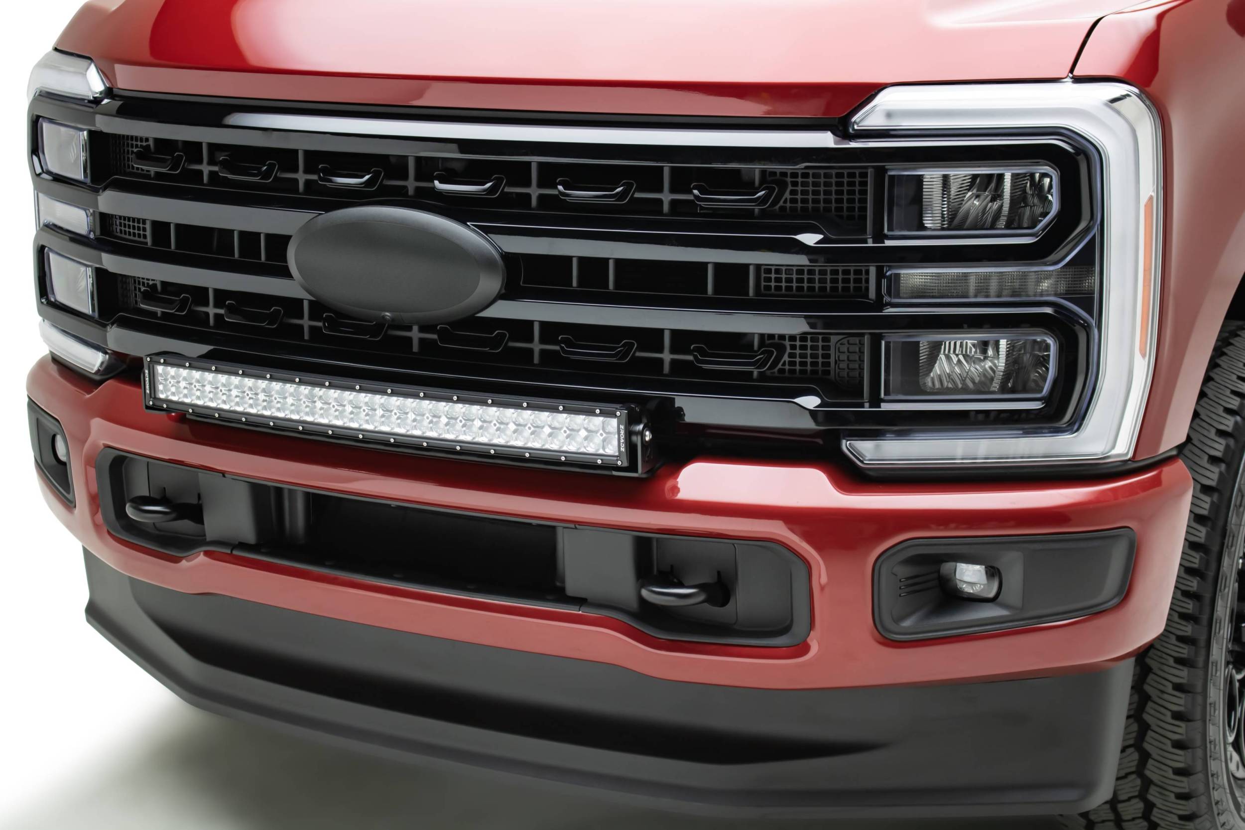 ZROADZ OFF ROAD PRODUCTS - 2023-2026 Ford Superduty, F250/F350/F450 Front Bumper Top LED Mounting Kit, Includes (1) ZROADAZ 30-Inch Curved LED Bar Light and Universal Harness - Part #  Z325971-KIT - Image 1