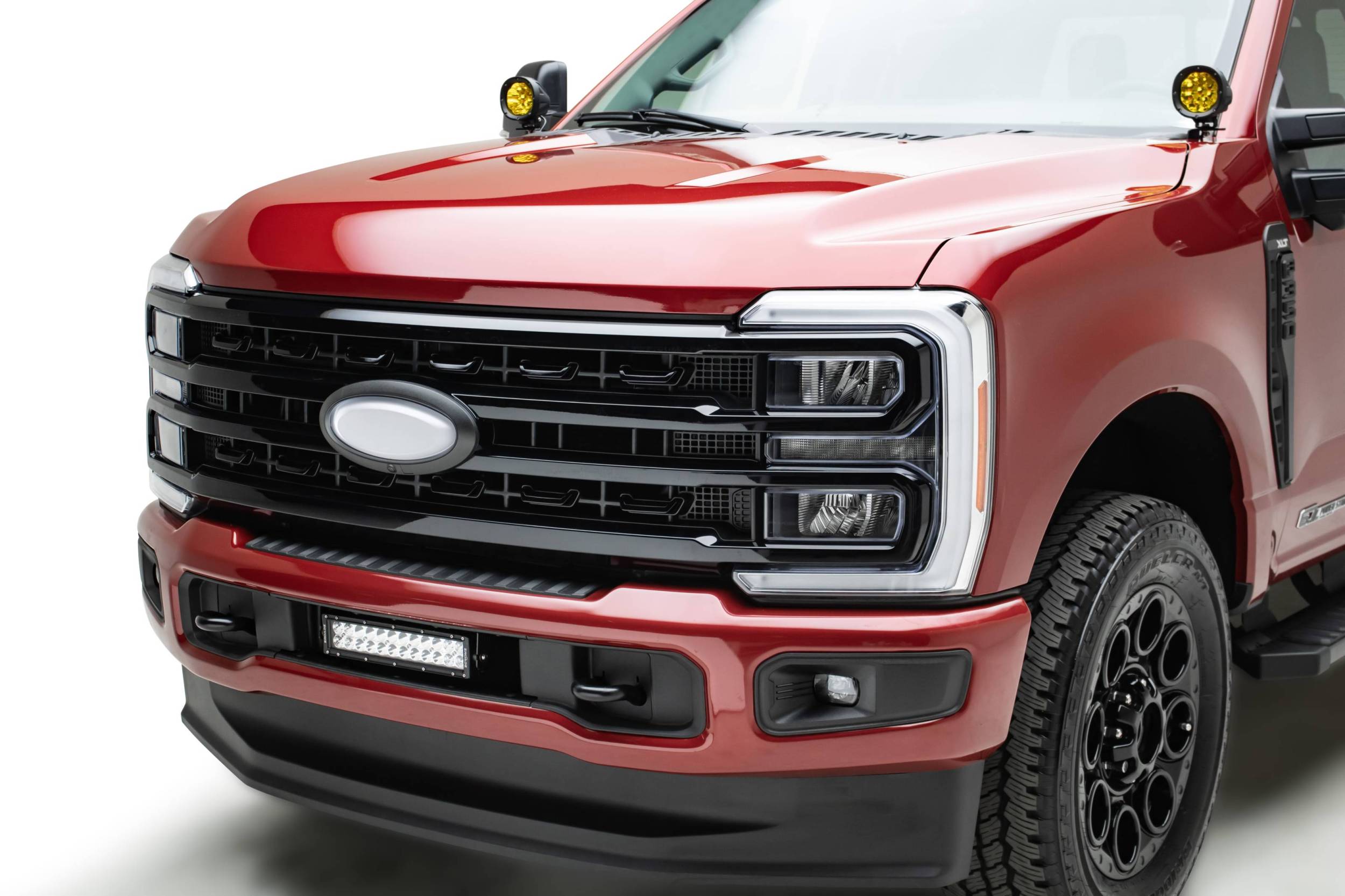 ZROADZ OFF ROAD PRODUCTS - 2023-2026 Ford Superduty, F250/F350/F450 Front Bumper Lower Mounting Bracket Kit, Includes (1) ZROADZ 12 Inch Dual Row LED Light Bar and Universal Harness - Part # Z325961-KIT - Image 1