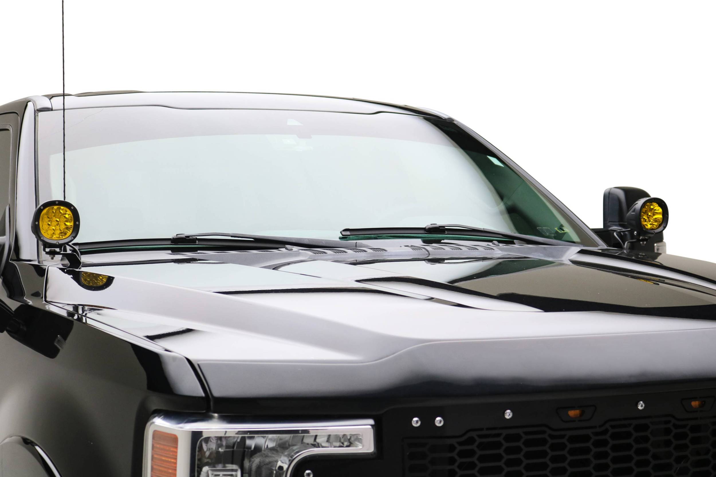ZROADZ OFF ROAD PRODUCTS - 2023-2026 Ford Superduty, F250/F350/F450 Ditch Light Mounting Bracket Kit, Includes (2) ZROADZ 4-Inch Amber LED Light Pods and Universal Harness - Part # Z365971-KIT2A - Image 1