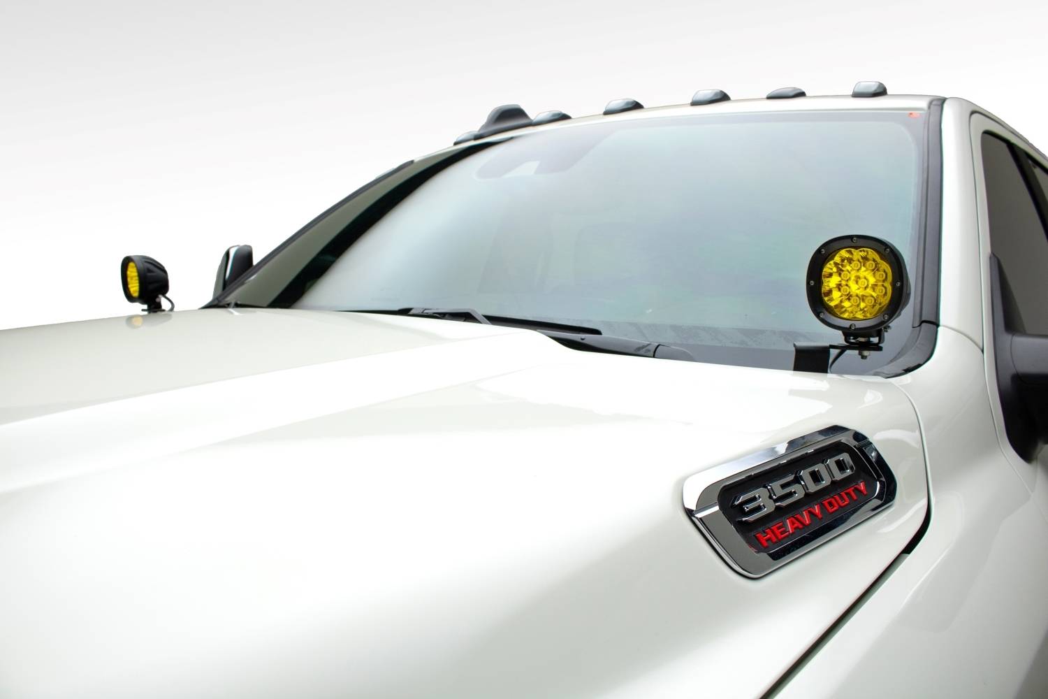 ZROADZ OFF ROAD PRODUCTS - 2019-2024 Ram 2500/3500 Ditch Light Mounting Bracket Kit, Includes (2) 4-inch Round ZROADZ Amber LED Light Pods and Universal Harness - Part # Z364531-KIT2A - Image 1