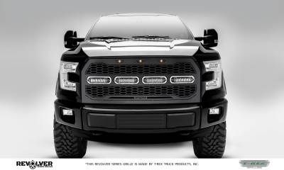 2015-2017 Ford F-150 Revolver Grille, Black, 1 Pc, Replacement with (4) 6 LEDs, Fits Vehicles with Camera - Part # 6515741
