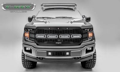 2018-2020 Ford F-150 Revolver Grille, Black, 1 Pc, Replacement with (4) 6 Inch LEDs, Fits Vehicles with Camera - Part # 6515791