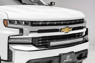 2019-2022 Chevrolet Silverado 1500 Front Bumper Top LED Kit with (1) 30 Inch LED Curved Double Row Light Bar - PN #Z322282-KIT