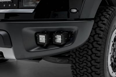 2010-2014 Ford F-150 Raptor Front Bumper OEM Fog LED Bracket to mount (2) 3 Inch LED Pod Lights - PN #Z325671