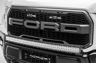 2017-2021 Ford F-150 Raptor OEM Grille LED Kit with (2) 6 Inch LED Single Row Light Bars HIDDEN BEHIND GRILLE - PN #Z415651-KIT On Sale