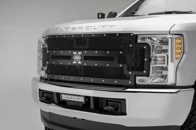 2017-2019 Ford Super Duty Front Bumper Center LED Kit with (1) 12 Inch LED Straight Double Row Light Bar - PN #Z325471-KIT