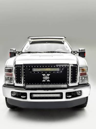 2008-2010 Ford Super Duty Front Bumper Center LED Kit with (1) 20 Inch LED Straight Double Row Light Bar - Part # Z325632-KIT