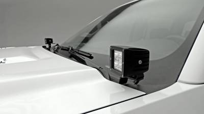 2015-2019 Chevy Silverado 2500/3500 Hood Hinge Ditch Light LED Brackets ONLY - Mounts (2) 3-Inch LED Pod Lights - Part # Z361221