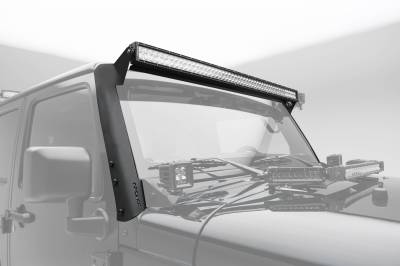 2007-2018 Jeep JK Front Roof LED Bracket to mount (1) 50 or 52 Inch Staight LED Light Bar - PN #Z374811