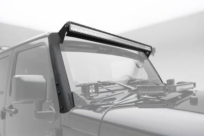 2007-2018 Jeep JK Front Roof LED Kit with (1) 50 Inch LED Straight Double Row Light Bar - PN #Z374811-KIT-S