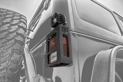 2007-2018 Jeep JK Tail Light Protector LED Bracket to mount (2) 3 Inch LED Pod Lights - PN #Z384811 On Sale