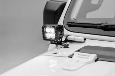 2018-2026 Jeep JL/2019-2026 Gladiator, Lower A Pillar LED Bracket to mount (2) 3 Inch LED Pod Lights - PN #Z364941