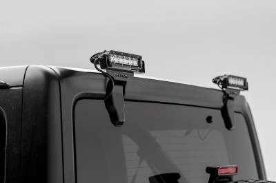2019-2026 Jeep JL/JLU Rear Window LED Kit with (2) 6 Inch LED Straight Single Row Slim Light Bars - PN #Z394941-KIT
