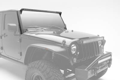 2007-2018 Jeep JK Front Roof LED Kit with (1) 50 Inch LED Straight Single Row Slim Light Bar - PN #Z374711-KIT - On sale