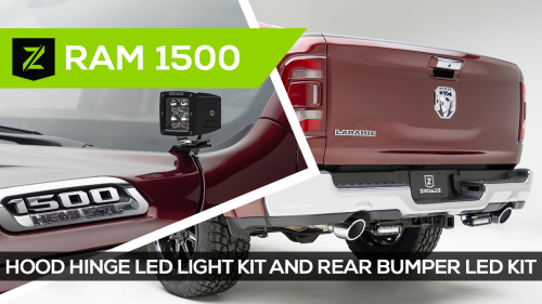 Ram 1500 Hood Hinge and Rear Bumper LED Light Mounts