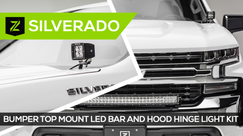 Chevrolet Silverado 1500 Hood Hinge and Front Bumper LED Light Mounts